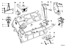 Zawieszenie silnika/amortyzacja silnika (11_0037) dla BMW 5' E12 520i Lim ECE