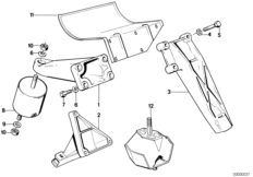 Zawieszenie silnika/amortyzacja silnika (11_0060) dla BMW 5' E28 533i Lim USA