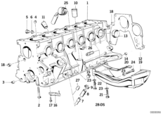 Blok silnika (11_0123) dla BMW 5' E28 524td Lim USA