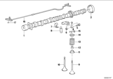Sterowanie zaworów-wałek rozrządu/Smar. (11_4326) dla BMW 3' E30 324td Tou ECE