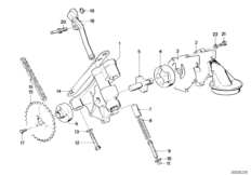 Dopływ oleju/pompa olejowa z napędem (11_0524) dla BMW 5' E28 518i Lim ECE