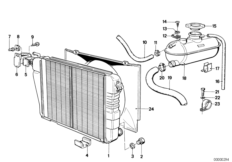 Radiator/expansion tank/frame (11_0652) dla BMW 5' E12 520 Lim ECE