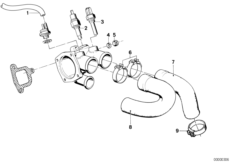 Termostat/węże wody ukł. chłodn. (11_0667) dla BMW 5' E12 528i Lim JAP