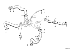 Prowadzenie węży wody ukł. chłodn. (11_0758) dla BMW 5' E28 525e Lim ZA
