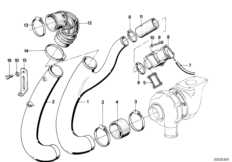 Rura ssąca turbosprężarki (11_1023) dla BMW 7' E23 745i Lim ECE
