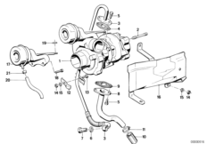 Turbosprężarka ze smarowaniem (11_1059) dla BMW 5' E28 524td Lim USA
