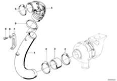 Rura ssąca turbosprężarki (11_1070) dla BMW 7' E23 745i Lim JAP