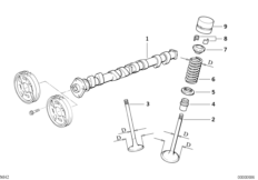 Sterowanie zaworów-wałek rozrządu/Smar. (11_1143) dla BMW 3' E36 318ti Com ECE