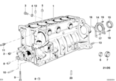 Blok silnika (11_1149) dla BMW 5' E34 M5 3.6 Lim ZA