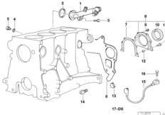 Skrzynia korbowa cylind./Elementy dod. (11_6012) dla BMW 3' E36 318ti Com ECE