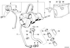 Turbosprężarka ze smarowaniem (11_4361) dla BMW 3' E30 324td Tou ECE