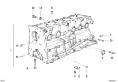 Blok silnika (11_4822) dla BMW 5' E34 525tds Tou ECE