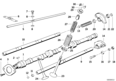 Sterowanie zaworów-wałek rozrządu/Smar. (11_4622) dla BMW 7' E32 735i Lim USA