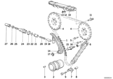 Mechanizm ster.-łańcuch sterujący (11_1190) dla BMW 7' E32 750iL Lim ZA