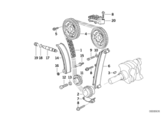 Mechanizm ster.-łańcuch sterujący (11_1191) dla BMW 3' E36 318i Lim ZA