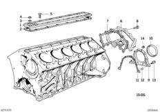 Skrzynia korbowa cylind./Elementy dod. (11_1204) dla BMW 8' E31 850Ci Cou ZA