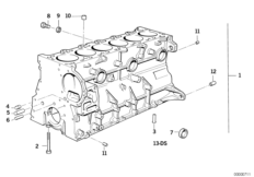 Blok silnika (11_4849) dla BMW 5' E34 525ix Lim ECE