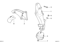 Zawieszenie silnika/amortyzacja silnika (11_6019) dla BMW 3' E36 318i Tou ECE