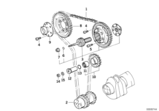 Mechanizm ster.-łańcuch sterujący (11_1306) dla BMW 3' E36 M3 Lim ECE