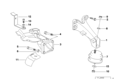 Zawieszenie silnika/amortyzacja silnika (11_6030) dla BMW 3' E36 M3 3.2 Cab ECE