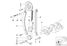 Mechanizm ster.-łańcuch sterujący (11_6055) dla BMW 3' E36 318i Tou ECE