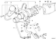 Turbosprężarka ze smarowaniem (11_1409) dla BMW 5' E34 525tds Tou ECE