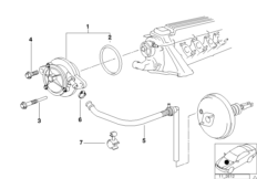 Pompa próżniowa z prowadzeniem przewodu (11_1463) dla BMW 3' E36 318tds Com ECE