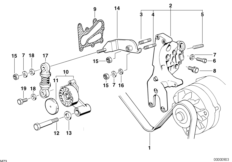 Napęd pasowy prądnicy /pompy łopatkowej (11_4920) dla BMW 8' E31 850Ci Cou USA