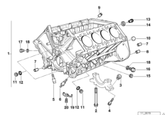 Blok silnika (11_7487) dla BMW 5' E39 540i Tou ECE
