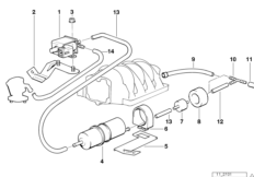 Sterowanie podciśnieniowe-pompa pow. (11_4953) dla BMW 5' E34 530i Lim ECE