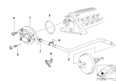 Pompa próżniowa z prowadzeniem przewodu (11_1553) dla BMW 5' E39 525tds Tou ECE