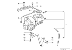 Turbosprężarka ze smarowaniem (11_4955) dla BMW 5' E34 525tds Lim ECE