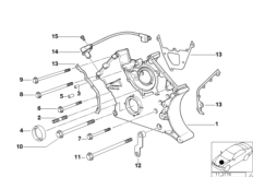 Obudowa skrzyni łańcuchowej, dolna (11_1589) dla BMW 7' E38 740i Lim ECE