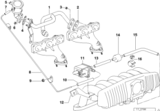 Sterowanie podciśnieniowe-pompa pow. (11_1594) dla BMW 5' E39 528i Lim USA