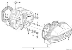 Głowica cylindrów/pokrywa głowicy (11_1708) dla BMW R45 ECE