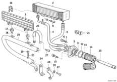 Chłodnica oleju kpl. montaż./elem. poj. (11_1815) dla BMW R 80 GS PD (CH) ECE