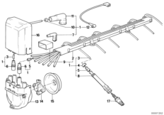 Wiązka przew. zapłon./świeca zapłon. (12_0062) dla BMW 5' E34 520i Lim ECE