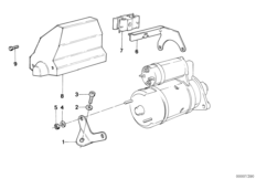 Rozrusznik, części mocowania (12_0313) dla BMW 7' E32 750iL Lim ZA