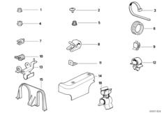 Wiązka kabli - elementy mocujące (12_0358) dla BMW 5' E34 524td Lim ECE