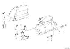 Rozrusznik, części mocowania (12_1665) dla BMW 8' E31 850Ci Cou ZA