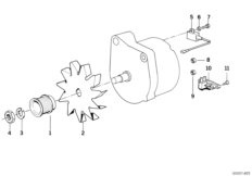 Prądnica dodatkowa/Elementy pojedyncze (12_1598) dla BMW 7' E32 750i Lim ECE