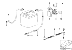 Kabel akumulatora (akumulator z tyłu) (12_0427) dla BMW 3' E36 318is Cou ECE
