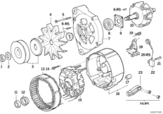 Elementy pojedyncze prądnicy 90A (12_0431) dla BMW 5' E34 518i Lim ECE