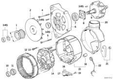 Elementy pojedyncze prądnicy 90A (12_0440) dla BMW 5' E34 520i Lim ECE