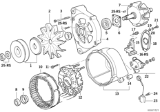 Elementy pojedyncze prądnicy 90A (12_0452) dla BMW 5' E34 535i Lim ECE