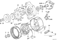 Elementy pojedyncze prądnicy 65A (12_0551) dla BMW 3' E30 316i 4-d ZA