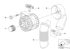 Elementy pojedyncze prądnicy 120A (12_0656) dla BMW 8' E31 840Ci Cou USA