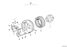 Elementy pojedyncze prądnicy (12_0737) dla BMW R 100 RS USA