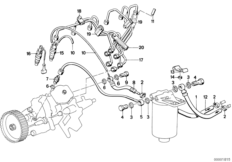Dysze i przewody instalacji wtryskowej (13_0594) dla BMW 3' E30 324d 4-d ECE