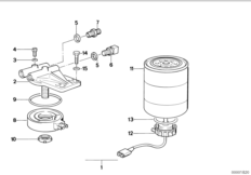 Filtr paliwa z podgrzewaczem (13_1322) dla BMW 3' E30 324d 4-d ECE